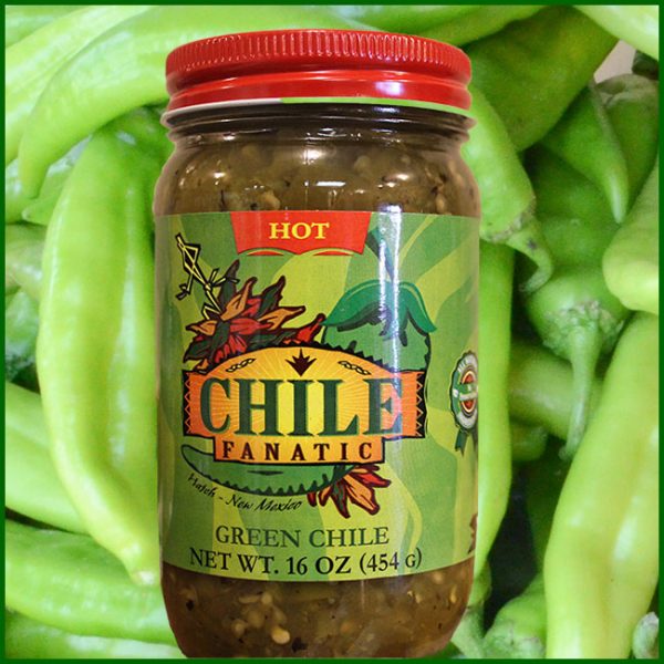 Hatch green chile in a jar